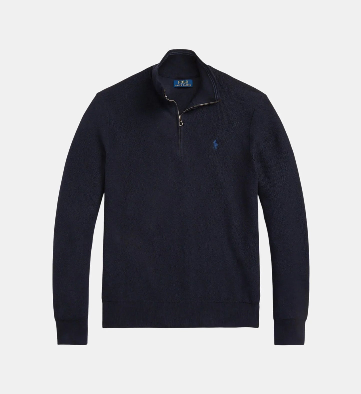 Jersey de cuello camionero de corte recto en algodón piqué