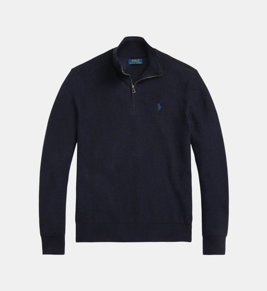 Jersey de cuello camionero de corte recto en algodón piqué